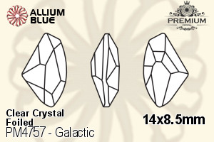 PREMIUM Galactic Fancy Stone (PM4757) 14x8.5mm - Clear Crystal With Foiling
