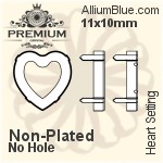 PREMIUM Heart Setting (PM4800/S), No Hole, 5.5x5mm, Unplated Brass