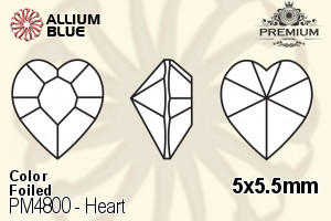 PREMIUM CRYSTAL Heart Fancy Stone 5x5.5mm Light Amethyst F