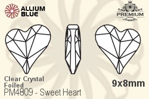 PREMIUM CRYSTAL Sweet Heart Fancy Stone 9x8mm Crystal F
