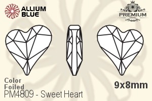 PREMIUM CRYSTAL Sweet Heart Fancy Stone 9x8mm Light Siam F