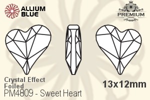 PREMIUM CRYSTAL Sweet Heart Fancy Stone 13x12mm Crystal Heliotrope F