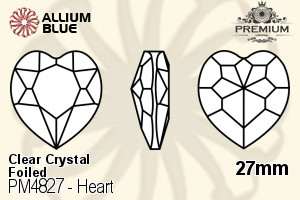 PREMIUM Heart Fancy Stone (PM4827) 27mm - Clear Crystal With Foiling