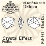 PREMIUM Tilted Dice Fancy Stone (PM4933) 10x8mm - Crystal Effect With Foiling