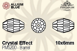 PREMIUM CRYSTAL Barrel Bead 10x6mm Crystal Aurore Boreale