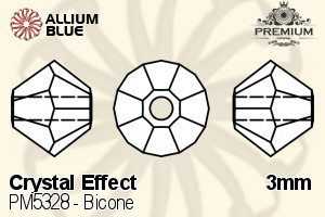 PREMIUM CRYSTAL Bicone Bead 3mm Crystal Silver Flare