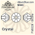 PREMIUM Bicone Bead (PM5328) 6mm - Clear Crystal