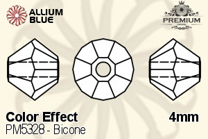 PREMIUM CRYSTAL Bicone Bead 4mm Blue Zircon AB