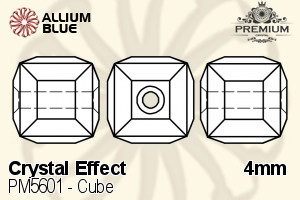 PREMIUM CRYSTAL Cube Bead 4mm Crystal Golden Shadow