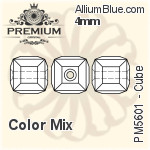 プレミアム Cube ビーズ (PM5601) 4mm - カラー Mix