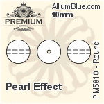 PREMIUM Round Crystal Pearl (PM5810) 10mm - Pearl Effect