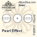 Swarovski Round (No Hole) (5809) 1.5mm - Crystal Pearls Effect