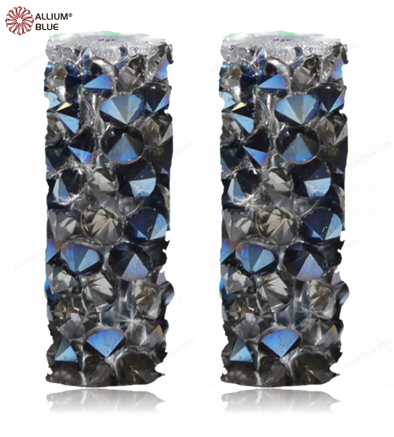 PREMIUM CRYSTAL Fine Rock Tube Bead 15mm Crystal Metallic Blue