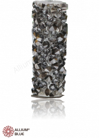PREMIUM CRYSTAL Fine Rock Tube Bead 15mm Crystal Silver Night