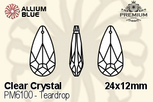 PREMIUM CRYSTAL Teardrop Pendant 24x12mm Crystal