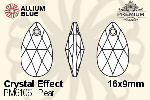 PREMIUM CRYSTAL Pear Pendant 16x9mm Crystal Volcano