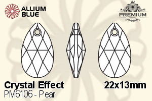 PREMIUM CRYSTAL Pear Pendant 22x13mm Crystal Silver Night