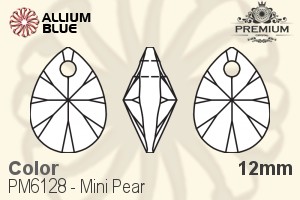 PREMIUM CRYSTAL Mini Pear Pendant 12mm Sapphire