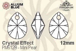 PREMIUM CRYSTAL Mini Pear Pendant 12mm Crystal Silver Night