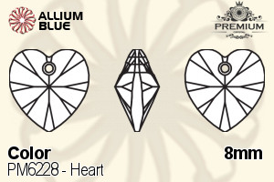 PREMIUM CRYSTAL Heart Pendant 8mm Light Siam