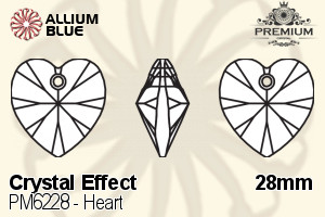 PREMIUM CRYSTAL Heart Pendant 28mm Crystal Aurore Boreale