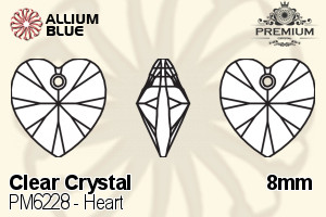 PREMIUM CRYSTAL Heart Pendant 8mm Crystal