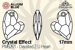 PREMIUM CRYSTAL Devoted 2 U Heart Pendant 17mm Crystal Blue Emerald