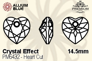 PREMIUM CRYSTAL Heart Cut Pendant 14.5mm Crystal Bermuda Blue