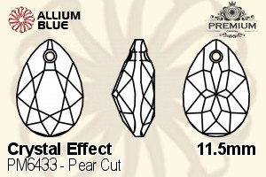 PREMIUM CRYSTAL Pear Cut Pendant 11.5mm Crystal Vitrail Light