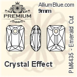 PREMIUM Emerald Cut Pendant (PM6435) 9mm - Clear Crystal