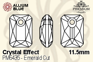 PREMIUM CRYSTAL Emerald Cut Pendant 11.5mm Crystal Golden Shadow