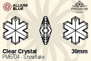 PREMIUM Snowflake Pendant (PM6704) 30mm - Clear Crystal