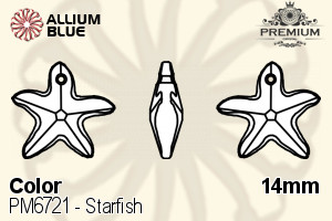 PREMIUM CRYSTAL Starfish Pendant 14mm Light Rose