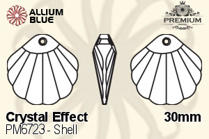 PREMIUM CRYSTAL Shell Pendant 30mm Crystal Vitrail Light