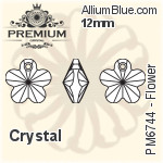 PREMIUM Flower Pendant (PM6744) 12mm - Clear Crystal