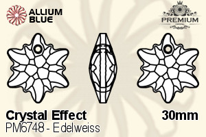 PREMIUM CRYSTAL Edelweiss Pendant 30mm Crystal Phantom Shine