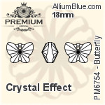 プレミアム Butterfly ペンダント (PM6754) 18mm - クリスタル エフェクト