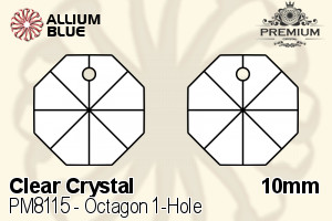 PREMIUM CRYSTAL Octagon 1-Hole Pendant 10mm Crystal