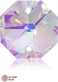 PREMIUM CRYSTAL Octagon 2-Hole Pendant 14mm Crystal Blue AB