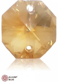 PREMIUM CRYSTAL Octagon 2-Hole Pendant 14mm Crystal Topaz Shade
