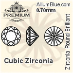 プレミアム Zirconia ラウンド Brilliant カット (PM9000) 0.7mm - キュービックジルコニア