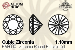 PREMIUM CRYSTAL Zirconia Round Brilliant Cut 1.1mm Zirconia Garnet