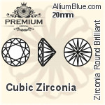プレミアム Zirconia ラウンド Brilliant カット (PM9000) 16mm - キュービックジルコニア