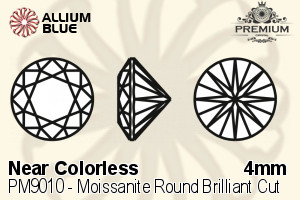 PREMIUM Moissanite Round Brilliant Cut (PM9010) 4mm - Near Colorless