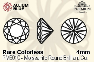 PREMIUM CRYSTAL Moissanite Round Brilliant Cut 4mm White Moissanite F