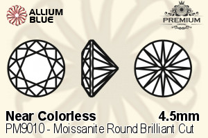PREMIUM CRYSTAL Moissanite Round Brilliant Cut 4.5mm White Moissanite