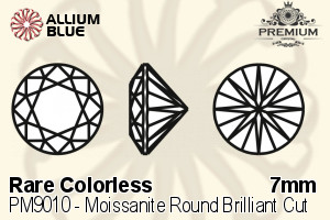 PREMIUM CRYSTAL Moissanite Round Brilliant Cut 7mm White Moissanite F