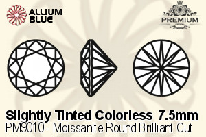 PREMIUM CRYSTAL Moissanite Round Brilliant Cut 7.5mm White Moissanite