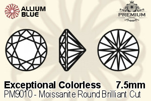 PREMIUM Moissanite Round Brilliant Cut (PM9010) 7.5mm - Exceptional Colorless