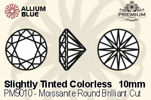 PREMIUM CRYSTAL Moissanite Round Brilliant Cut 10mm White Moissanite